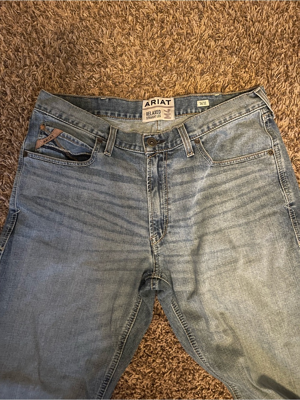 Ariat Men's Relaxed Straight Light Wash Denim Jeans